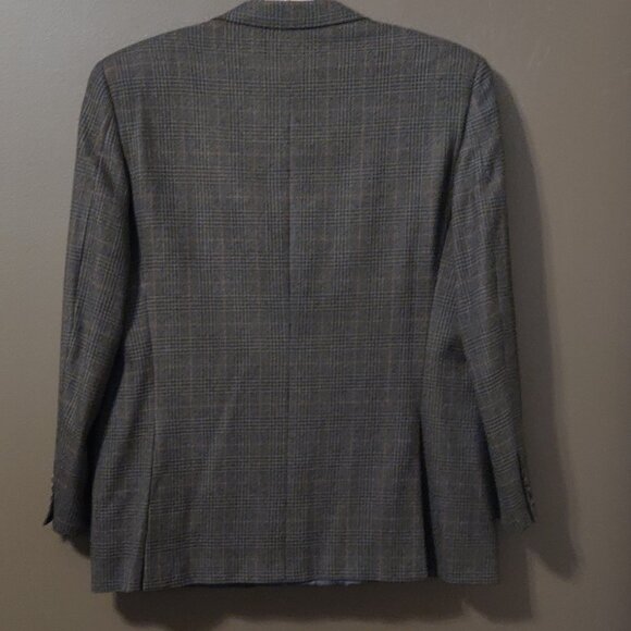 Burberry London 100% Wool Windowpane Plaid Sport Coat Blazer 46R - Picture 4 of 9